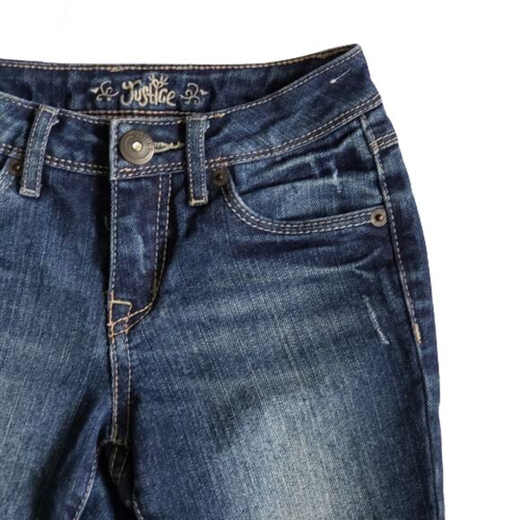 2 FOR $5 SALE Justice Denim Capris Rolled Hem Size 7S - Picture 13 of 15